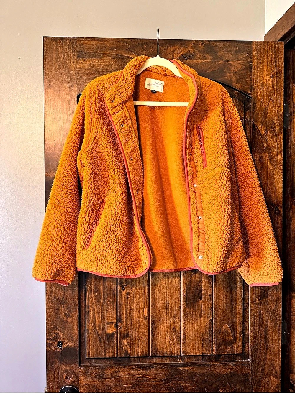 Universal Thread Teddy Fleece Jacket in Orange Size Medium